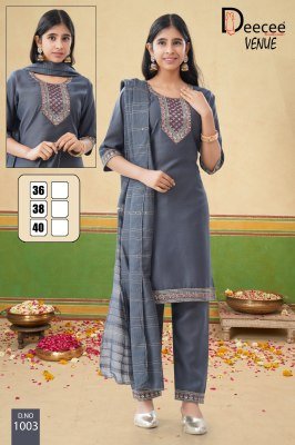 DeeCee Venue Women’s Vatican Fabric Kurti Set with Embroidered Bottom And Cotton Zari Dupatta Wholesale  kurtis catalogs