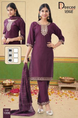 DeeCee Venue Women’s Vatican Fabric Kurti Set with Embroidered Bottom And Cotton Zari Dupatta Wholesale  kurtis catalogs