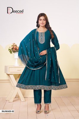 Deecee Rajwadi Kali Style Kurti Pant with Dupatta wholesale catalogs