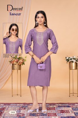 Deecee Tasveer Vartican Pattern State Flared Kurti with Inner And Computer Embroidery Wholesale kurtis catalogs