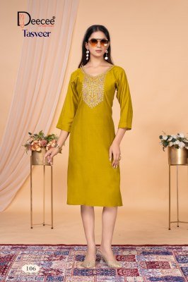 Deecee Tasveer Vartican Pattern State Flared Kurti with Inner And Computer Embroidery Wholesale kurtis catalogs