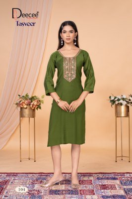 Deecee Tasveer Vartican Pattern State Flared Kurti with Inner And Computer Embroidery Wholesale kurtis catalogs