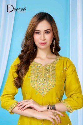 Deecee Vitara Roman Glass Kali Style Flared Embroidered Kurti kurtis catalogs