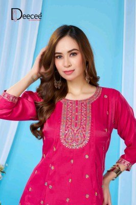 Deecee Vitara Roman Glass Kali Style Flared Embroidered Kurti kurtis catalogs
