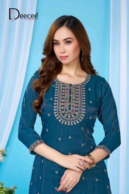 Deecee Vitara Roman Glass Kali Style Flared Embroidered Kurti kurtis catalogs