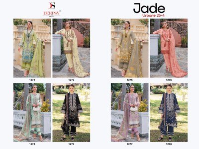 Deepsy Jade Urban Lawn 25 4 Unstitched Heavy Embroidered Cotton Lawn Suit with Digital Chiffon Dupatta Wholesale dress material catalogs