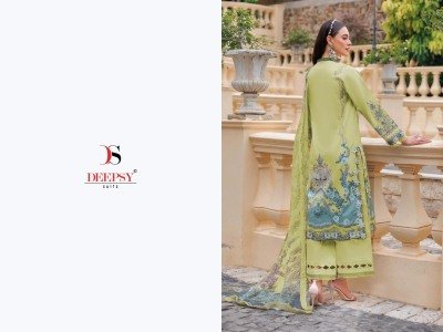 Deepsy Jade Urban Lawn 25 4 Unstitched Heavy Embroidered Cotton Lawn Suit with Digital Chiffon Dupatta Wholesale dress material catalogs