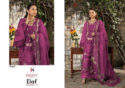 Deepsy Suits ELAF Premium-3 Luxury Lawn Pure Cotton Embroidered Dress Material dress material catalogs