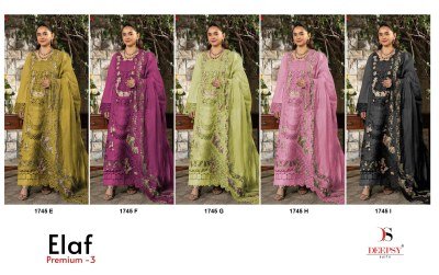 Deepsy Suits ELAF Premium-3 Luxury Lawn Pure Cotton Embroidered Dress Material dress material catalogs