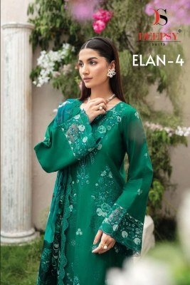 Deepsy Suits Elan Lawn 4 Embroidered Unstitched Cotton Set with Digital Print Dupatta Wholesale Deepsy suits