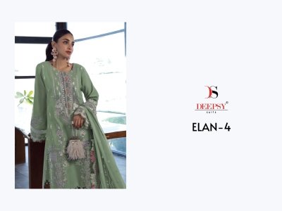 Deepsy Suits Elan Lawn 4 Embroidered Unstitched Cotton Set with Digital Print Dupatta Wholesale dress material catalogs