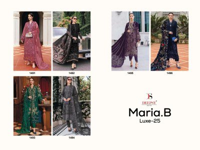 Deepsy Suits Maria B Luxe 25 Pakistani Dress Material Pcs Viscose Rayon Cataloge Pcs Wholesale Rate pakistani suit catalogs