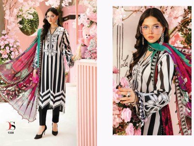 Deepsy Suits Maria B. Mprint 25 2  Unstitched Cotton Suit with Embroidered Top And Chiffon Dupatta Wholesale dress material catalogs