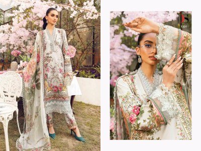 Deepsy Suits Maria B. Mprint 25 2  Unstitched Cotton Suit with Embroidered Top And Chiffon Dupatta Wholesale dress material catalogs