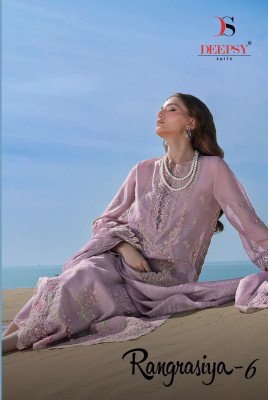 Deepsy Suits Rangrasiya-6 Premium Cotton Embroidered Dress Material Collection 