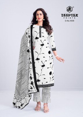 Deeptex Aaliza Black & White Vol-4 Pure Cotton Kurti Pant Set with Dupatta kurti pant with dupatta Catalogs
