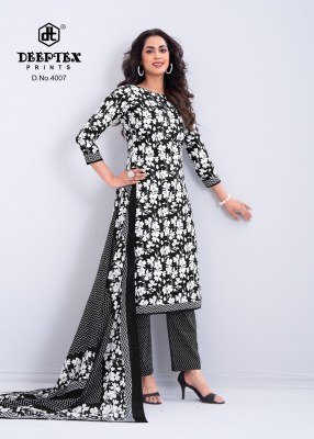 Deeptex Aaliza Black & White Vol-4 Pure Cotton Kurti Pant Set with Dupatta kurti pant with dupatta Catalogs