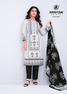 Deeptex Aaliza Black & White Vol-4 Pure Cotton Kurti Pant Set with Dupatta kurti pant with dupatta Catalogs