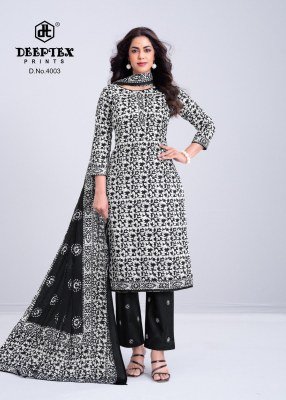Deeptex Aaliza Black & White Vol-4 Pure Cotton Kurti Pant Set with Dupatta kurti pant with dupatta Catalogs