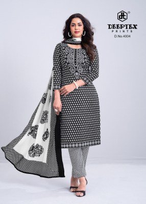 Deeptex Aaliza Black & White Vol-4 Pure Cotton Kurti Pant Set with Dupatta kurti pant with dupatta Catalogs