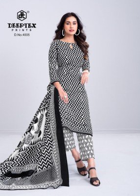 Deeptex Aaliza Black & White Vol-4 Pure Cotton Kurti Pant Set with Dupatta kurti pant with dupatta Catalogs