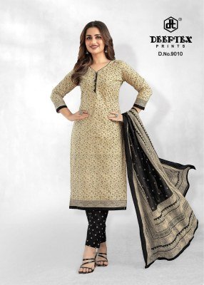Deeptex Aaliza Vol 9 Pure Cotton Print Unstitched Suit Set Dupatta Wholesale  dress material catalogs