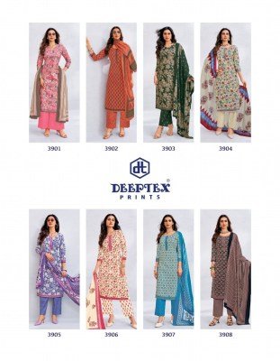 Deeptex Chief Guest Vol 39 Pure Lawn Cotton Unstitched Dress Material Set with Cotton Dupatta Wholesale dress material catalogs