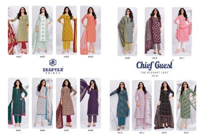 Deeptex Chief Guest Vol-44 Heavy Cotton Dress Material Collection dress material catalogs