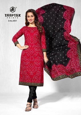 Deeptex Classic Chunnari Vol 35 Cotton Dress Material Set Unstitched Printed Top  Bottom And Dupatta Wholesale dress material catalogs
