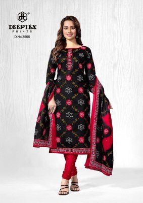 Deeptex Classic Chunnari Vol 35 Cotton Dress Material Set Unstitched Printed Top  Bottom And Dupatta Wholesale dress material catalogs