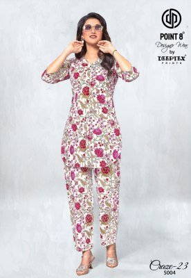 Deeptex Craze 23 Vol 5  Pure Cotton Printed Cord Set with Matching Bottom Wholesale co ord set catalogs