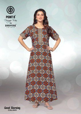 Deeptex Good Morning Vol 4 Cotton Nighty Top  Pure Cotton Printed Nighties with Pocket  Seamless Front And Back  Kilometre Cut Stitching Wholesale night wear catalogs
