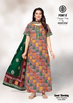 Deeptex Good Morning Vol 4 Premium Cotton Nighty with Jointless Front And Back Pocket   Printed Dupatta Wholesale night wear catalogs