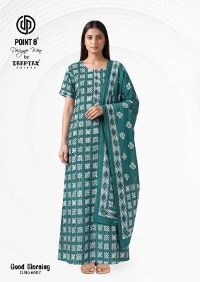 Deeptex Good Morning Vol-6 Pure Cotton Nighty Gown with Dupatta night wear catalogs