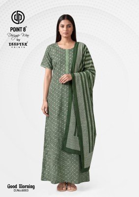 Deeptex Good Morning Vol-6 Pure Cotton Nighty Gown with Dupatta night wear catalogs
