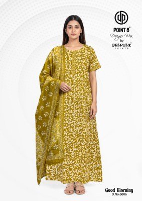 Deeptex Good Morning Vol-6 Pure Cotton Nighty Gown with Dupatta night wear catalogs