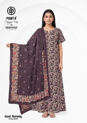 Deeptex Good Morning Vol-6 Pure Cotton Nighty Gown with Dupatta night wear catalogs