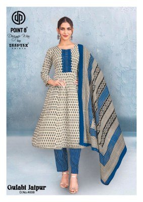 Deeptex Gulabi Jaipur Vol 4 Pure Cotton Anarkali Kurti with Pant And Printed Dupatta Wholsale kurti pant with dupatta Catalogs