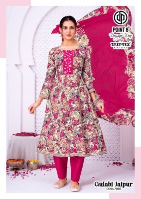 Deeptex Gulabi Jaipur Vol-7 3-Piece Anarkali Kurti Pant Dupatta Set kurti pant with dupatta Catalogs