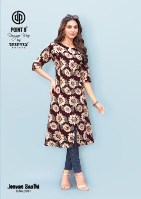 Deeptex Jeevan Saathi Vol 3 Cotton Long Kurti A Line with Flare Wholesale Ethnic Wear Catalog kurtis catalogs