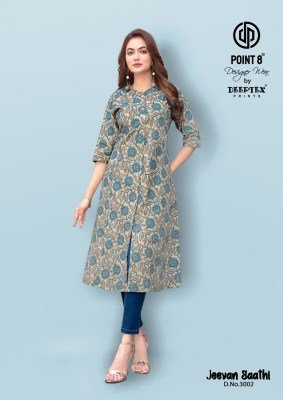 Deeptex Jeevan Saathi Vol 3 Cotton Long Kurti A Line with Flare Wholesale Ethnic Wear Catalog kurtis catalogs