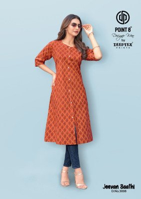 Deeptex Jeevan Saathi Vol 3 Cotton Long Kurti A Line with Flare Wholesale Ethnic Wear Catalog kurtis catalogs