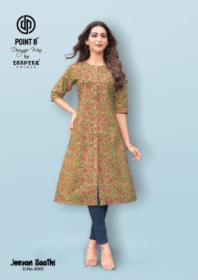Deeptex Jeevan Saathi Vol 3 Cotton Long Kurti A Line with Flare Wholesale Ethnic Wear Catalog kurtis catalogs