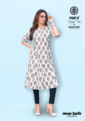 Deeptex Jeevan Saathi Vol 3 Cotton Long Kurti A Line with Flare Wholesale Ethnic Wear Catalog kurtis catalogs