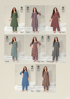 Deeptex Kyrova-88 Vol-1 A-Line Long Cord Set – Pure Cotton Printed Top & Bottom co ord set catalogs