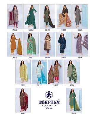 Deeptex Miss India Vol 98 Pure Cotton Readymade Kurti Pant with Dupatta kurti pant with dupatta Catalogs