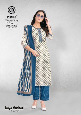 Deeptex Naya Andaaz Vol 13 Designer Pure Cotton Printed Kurti Pant Set with Matching Dupatta Wholesale kurtis catalogs