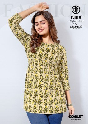 Deeptex Point 8 Scarlet Vol 7 Designer Poplin Cotton Short Top  Wholesale kurtis catalogs