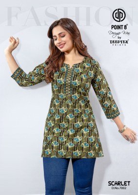 Deeptex Point 8 Scarlet Vol 7 Designer Poplin Cotton Short Top  Wholesale kurtis catalogs