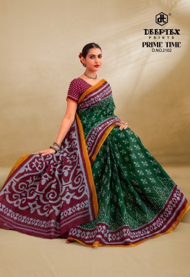 Deeptex Prime Time Vol-21 Heavy Cotton Printed Saree with Printed Blouse sarees catalogs